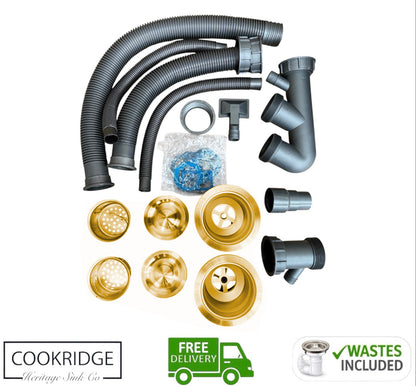 Inset / Undermount Double Bowl Kitchen Sink Gold