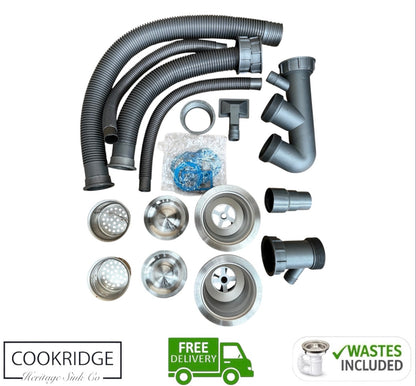 Inset / Undermount Double Bowl Kitchen Sink Stainless