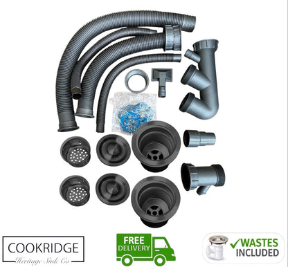 Inset / Undermount Double Bowl Kitchen Sink Black
