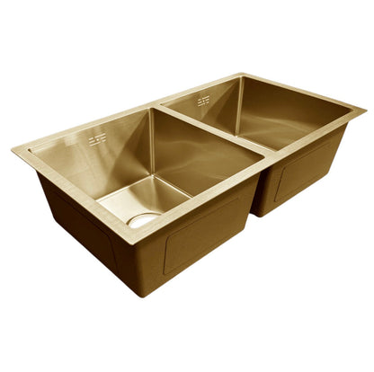 Inset / Undermount Double Bowl Kitchen Sink Gold