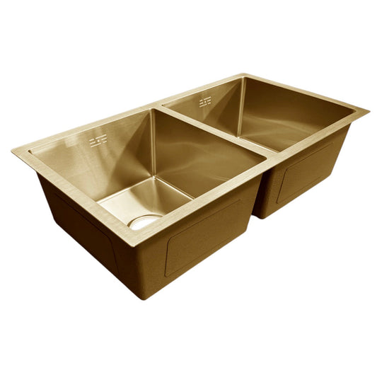 Inset / Undermount Double Bowl Kitchen Sink Gold