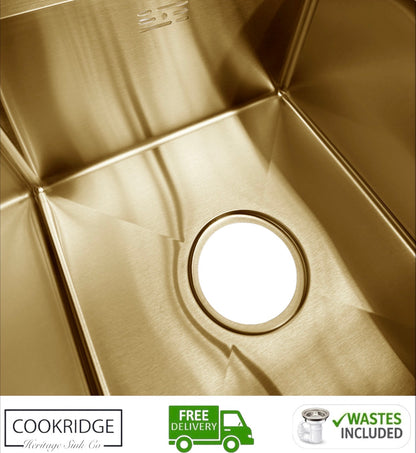 Inset / Undermount Double Bowl Kitchen Sink Gold