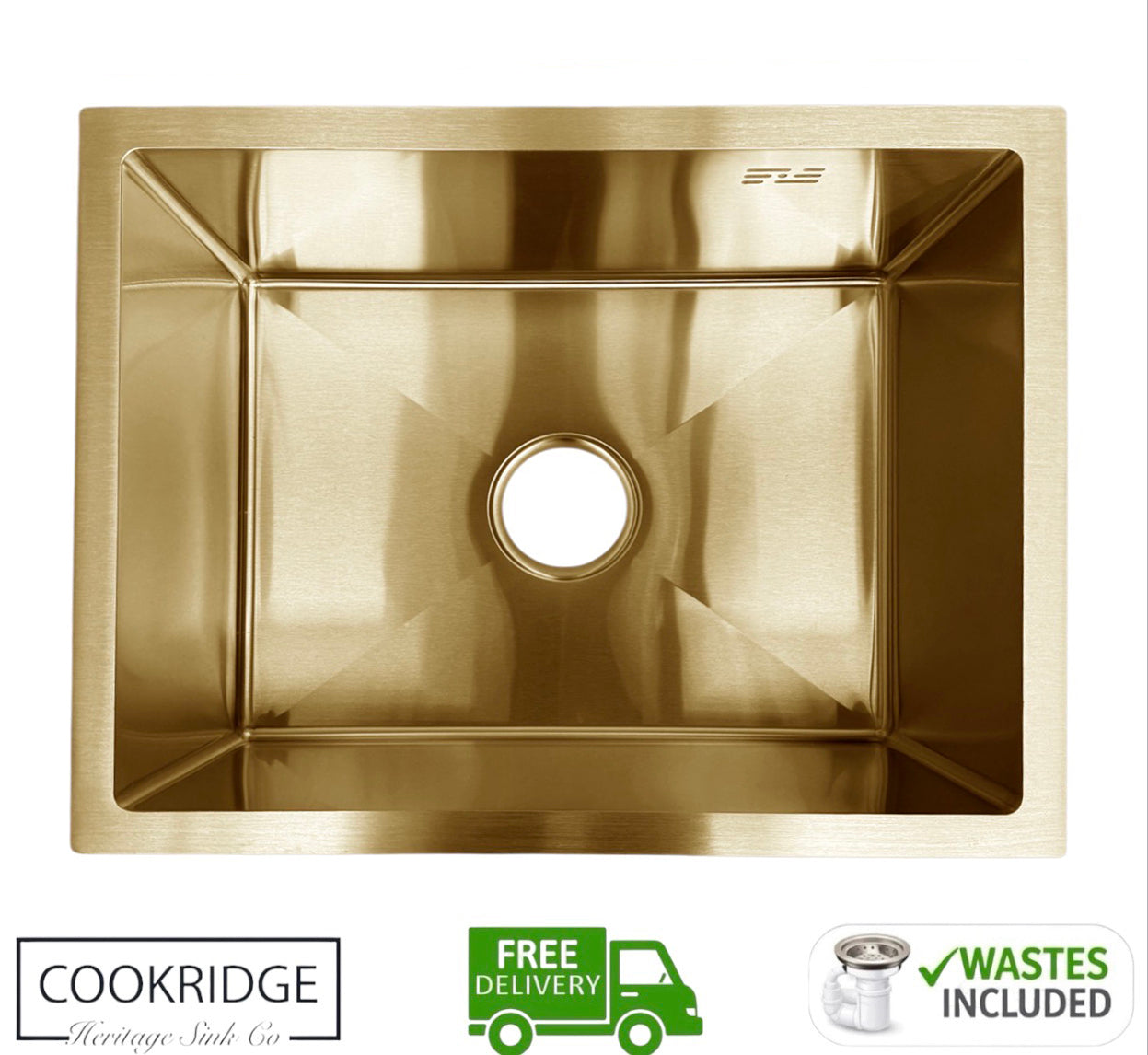 Inset / Undermount Single Bowl Kitchen Sink Gold