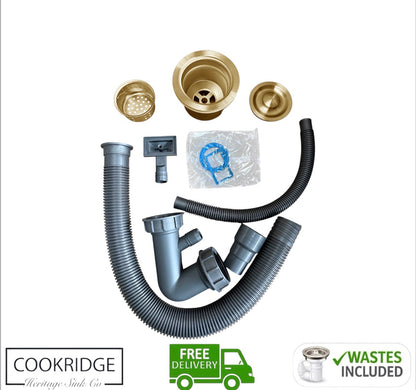 Inset / Undermount Single Bowl Kitchen Sink Gold