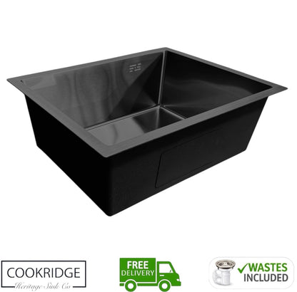 Inset / Undermount Single Bowl Kitchen Sink Black Gunmetal