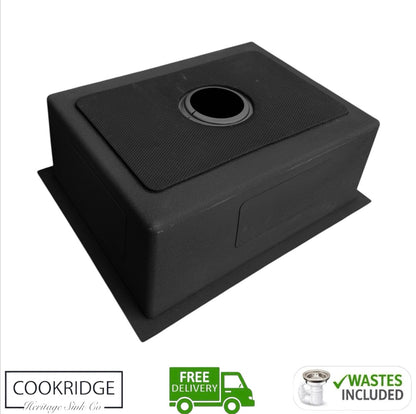 Inset / Undermount Single Bowl Kitchen Sink Black Gunmetal