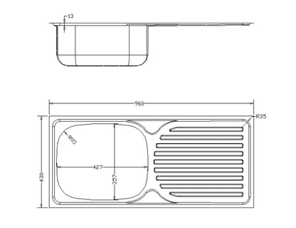 1.0 Single Bowl Kitchen Sink